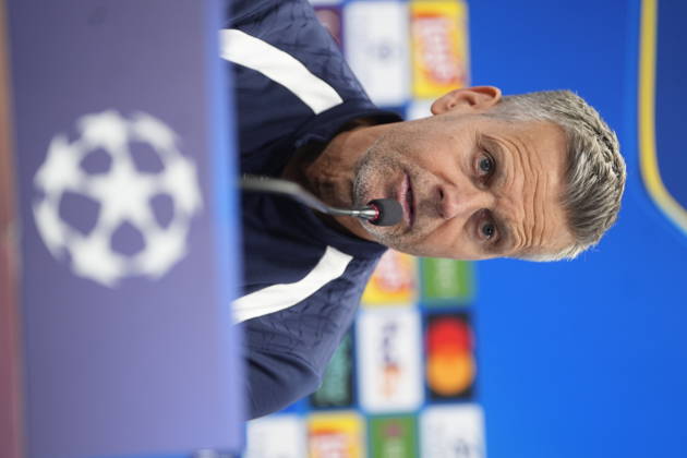 Soccer, Champions League 2026–2027, Bodo Glimt, Borussia Dortmund, Bodo, October 13, 2026: Kjetil Knudsen speaks during Bodo Glimt’s press conference at Aspmyra Stadium, the day of the Champions League match between Bodo Glimt and Borussia Dortmund. Photo: Terje Pedersen, NTB, Bodo, Norway. EDITORIAL USE ONLY. RESTRICTED USE FOR BETTING COMPANIES.  Copyright: xTerjexPedersenx xNTBx