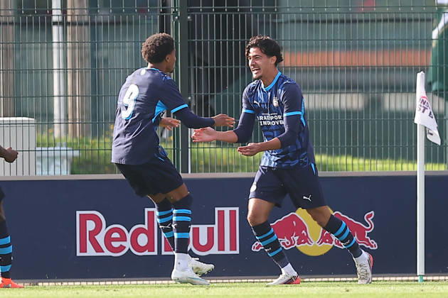 RB Leipzig U19 - PSV Eindhoven U19 UEFA Youth League Leipzig, 13.10.2026, Trainingszentrum am Cottaweg, Fußball, Saison 2026 2027, U19 Junioren, UEFA Youth League, 2. Spieltag , RB Leipzig U19 - PSV Eindhoven U19 1:6 (1:1) , Im Bild: Tor für Eindhoven, Torjubel nach dem 1:3, Torschütze Emre Duran Can (14 , Eindhoven) , Nur für journalistische Zwecke! For editorial use only! , UEFA regulations prohibit any use of photographs as image sequences and or quasi-video. ,