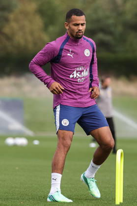 UEFA Champions League press conference, PK, Pressekonferenz and open training Matchday 2 of 8 Manchester City v Paris Saint-Germain Iliman Ndiaye of Manchester City in the training session during the UEFA Champions League press conference and open training Matchday 2 of 8 Manchester City vs Paris Saint-Germain at City Football Academy, Manchester, United Kingdom on 13 October 2026 (Photo by Mark Cosgrove News Images) Manchester City Football Academy Greater Manchester United, ManU Kingdom Copyright: xMarkxCosgrove NewsxImagesx