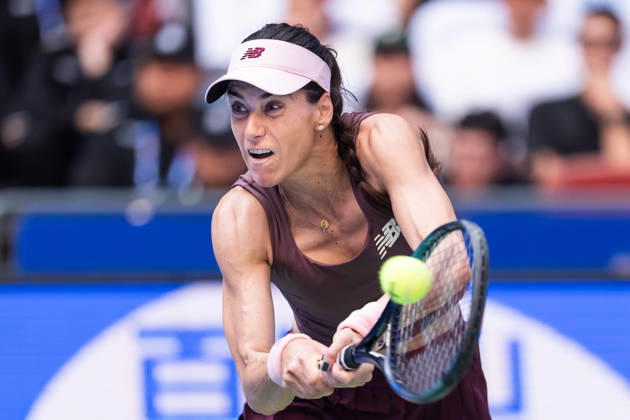 October 13, 2026, Wuhan, Hubei, China: Sorana Cirstea of Romania seen in action with Hanyu Guo of China (Not in view) during the Wuhan Open final match at the Optics Valley International Tennis Center. Hanyu Guo defeated Sorana Cirstea with a score of 1-6, 7-6, 7-5. 2026 WTA, Tennis Damen Wuhan Open In Wuhan, China- 13 Oct 2026  - ZUMAs197 20261013_aaa_s197_096 Copyright: xRenxYongx