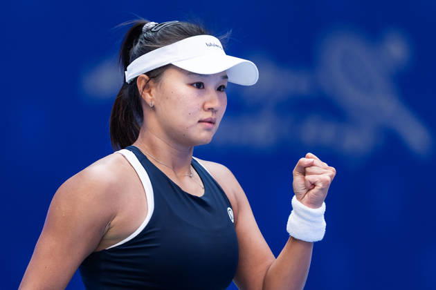 October 13, 2026, Wuhan, Hubei, China: Hanyu Guo of China celebrates her win against Sorana Cirstea of Romania (not in view) during the women s singles match on day 2 of Wuhan Open at the Optics Valley International Tennis Center. Hanyu Guo defeated Sorana Cirstea with a score of 1-6, 7-6, 7-5. 2026 WTA, Tennis Damen Wuhan Open In Wuhan, China- 13 Oct 2026  - ZUMAs197 20261013_aaa_s197_103 Copyright: xRenxYongx