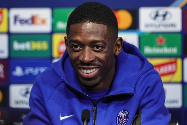 UEFA Champions League press conference, PK, Pressekonferenz and open training Matchday 2 of 8 Manchester City v Paris Saint-Germain Ousmane Dembele of Paris Saint-Germain speaks during the UEFA Champions League press conference and open training Matchday 2 of 8 Manchester City vs Paris Saint-Germain at City Football Academy, Manchester, United Kingdom on 13 October 2026 (Photo by Mark Cosgrove News Images) Manchester City Football Academy Greater Manchester United, ManU Kingdom Copyright: xMarkxCosgrove NewsxImagesx