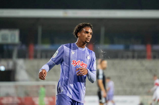 13.10.2026, xjyhynx, Fussball 3. Liga, VfB Stuttgart U23 - TSG Hoffenheim II, v.l. Jykese Fields (11, TSG Hoffenheim II) nach einer vergebenen Torchance Aspach