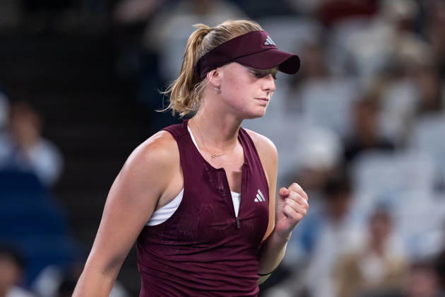 October 13, 2026, Wuhan, Hubei, China: Ashlyn Krueger of USA celebrates her win against Shuai Zhang of China (not in view) during their women s singles match on day 2 of Wuhan Open at the Optics Valley International Tennis Center in Wuhan. Ashlyn Krueger defeated Shuai Zhang with a score of 6-3, 6-0. 2026 WTA, Tennis Damen Wuhan Open: Ashlyn Krueger - Shuai Zhang In Wuhan, China - 13 Oct 2026  - ZUMAs197 20261013_aaa_s197_175 Copyright: xRenxYongx