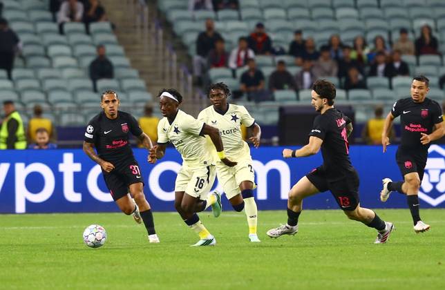 Sabah FK v Slavia Prague - UEFA Champions League BAKU, AZERBAIJAN - OCTOBER 13 : David Moses of Slavia Prague in action during the UEFA Champions League match day two between Sabah FK and Slavia Prague at Olympic Stadium in Baku, Azerbaijan on October 13, 2026. Resul Rehimov Anadolu Baku Azerbaijan. Editorial use only. Please get in touch for any other usage.  Copyright: x2026xAnadoluxResulxRehimovx