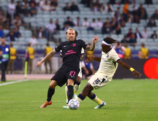Sabah FK v Slavia Prague - UEFA Champions League BAKU, AZERBAIJAN - OCTOBER 13 : Tymoteusz Puchacz of Sabah FK in action during the UEFA Champions League match day two between Sabah FK and Slavia Prague at Olympic Stadium in Baku, Azerbaijan on October 13, 2026. Resul Rehimov Anadolu Baku Azerbaijan. Editorial use only. Please get in touch for any other usage.  Copyright: x2026xAnadoluxResulxRehimovx