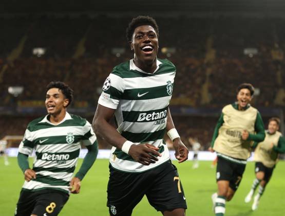 UEFA Champions League - RC Lens v Sporting Club de Portugal LENS, FRANCE, OCTOBER 13: GOAL 2-0, Issa Doumbia of Sporting CP goal celebration after scoring a goal to put Sporting Club de Portugal 2-0 ahead during the UEFA Champions League 2026 27 League Phase MD2 match between RC Lens and Sporting Club de Portugal at Stade Bollaert-Delelis on October 13, 2026 in Lens, France. (Photo by Daniel Weir) Lens Stade Bollaert-Delelis France Copyright: xDanielxWeir SportsxPressxPhotox Sportspressphoto_SPR254384