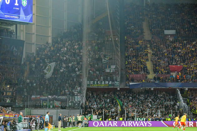 FOOTBALL : RC Lens vs Sporting Club Portugal - Ligue des Champions - Phase de Ligue - Journée 2 - 13 10 2026 Supporters du Sporting Club Portugal - Ambiance LensFrance  Copyright: xBaptistexAutissierx