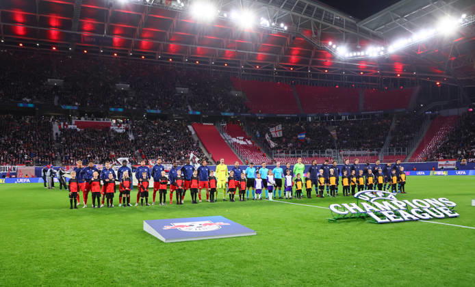 RB Leipzig - PSV Eindhoven Champions League Leipzig, 13.10.2026, Red Bull Arena, UEFA Champions League , RBLeipzig (GER) vs. PSV Eindhoven (NED) , Im Bild: Aufstellung der Mannschaften ,