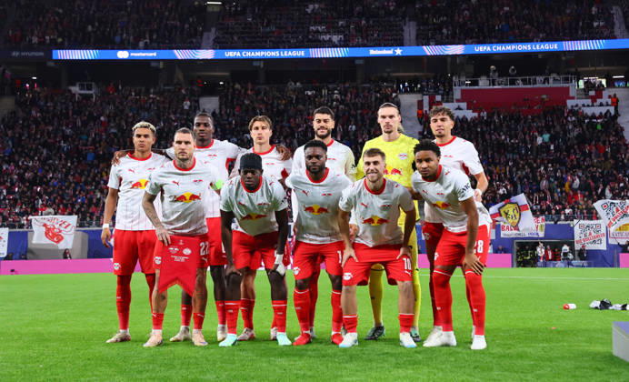 RB Leipzig - PSV Eindhoven Champions League Leipzig, 13.10.2026, Red Bull Arena, UEFA Champions League , RBLeipzig (GER) vs. PSV Eindhoven (NED) , Im Bild: RB Leipzig, Mannschaftsbild, Startelf ,