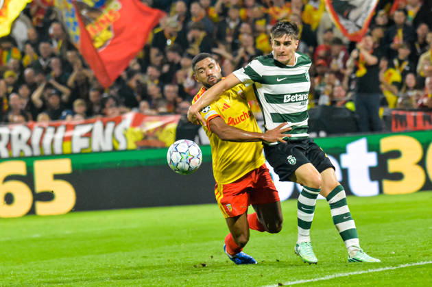 FOOTBALL : RC Lens vs Sporting Club Portugal - Ligue des Champions - Phase de Ligue - Journée 2 - 13 10 2026 Matthieu Udol (RC Lens) Ivan Fresneda (Sporting Club Portugal) LensFrance  Copyright: xBaptistexAutissierx