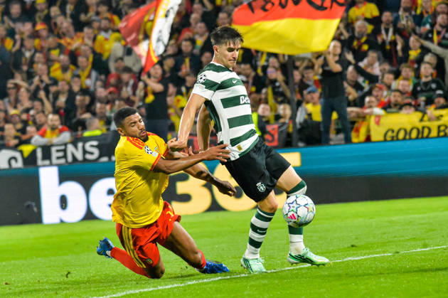 FOOTBALL : RC Lens vs Sporting Club Portugal - Ligue des Champions - Phase de Ligue - Journée 2 - 13 10 2026 Matthieu Udol (RC Lens) Ivan Fresneda (Sporting Club Portugal) LensFrance  Copyright: xBaptistexAutissierx