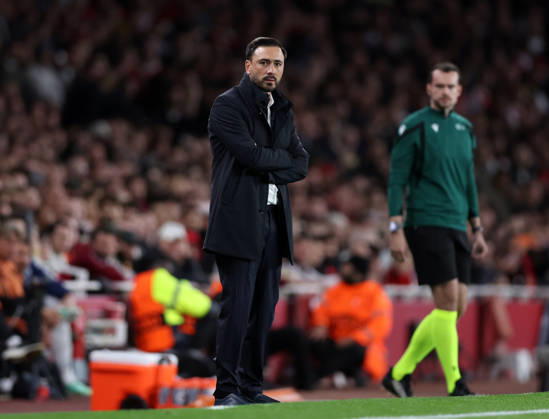 London, England, 13th October 2026. Davide Ancelotti coach of LOSC Lille during the Arsenal vs LOSC Lille UEFA Champions League match at the Emirates Stadium, London. Picture credit should read: David Klein Sportimage EDITORIAL USE ONLY. No use with unauthorised audio, video, data, fixture lists, club league logos or live services. Online in-match use limited to 120 images, no video emulation. No use in betting, games or single club league player publications. SPI_025_DK_Arsenal_Lille SPI-5065-0026