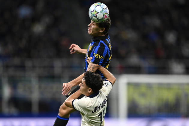 Db Milano 13 10 2026 - Champions League Inter-Brugge foto Daniele Buffa Image nella foto: NicoloÕ Barella-Jan Virgili 