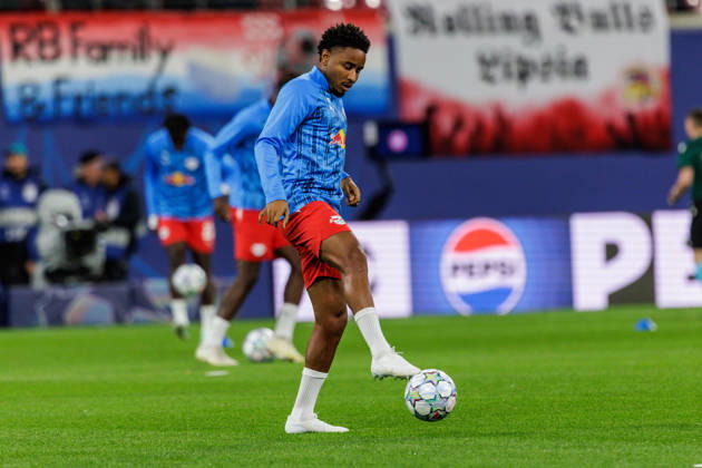 13.10.2026, GER, Fussball, Herren, UEFA Chempionsleague 2026 2027, RB Leipzig vs. PSV Eindhoven Christopher Nkunku (RB Leipzig 28) bei der Erwärmung Leipzig Red Bull Arena Sachsen Deutschland Copyright: xNordphoto Trienitzx