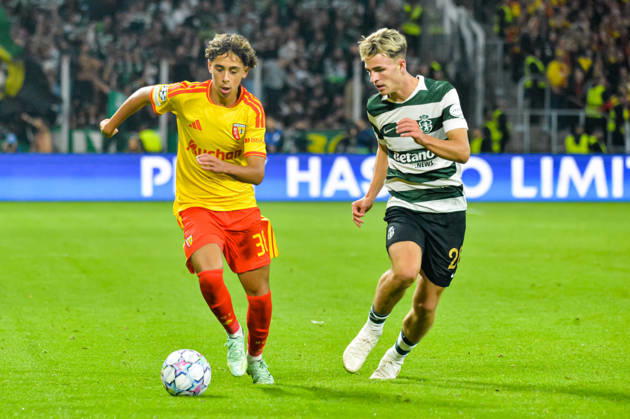 FOOTBALL : RC Lens vs Sporting Club Portugal - Ligue des Champions - Phase de Ligue - Journée 2 - 13 10 2026 Mezian Mesloub (RC Lens) Jesse Derry (Sporting Club Portugal) LensFrance  Copyright: xBaptistexAutissierx