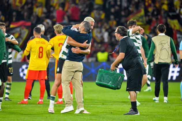 FOOTBALL : RC Lens vs Sporting Club Portugal - Ligue des Champions - Phase de Ligue - Journée 2 - 13 10 2026 Rui Borges (Sporting Club Portugal) Silas Andersen (Sporting Club Portugal) LensFrance  Copyright: xBaptistexAutissierx