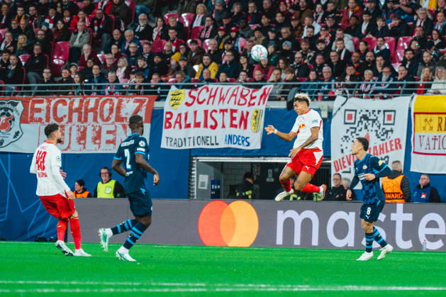 Antonio Nusa (RB Leipzig, 7) header RB Leipzig vs PSV Eindhoven, UEFA Champions League, Champions League, Germany, Football, 26 27, GER, Leipzig, Red Bull Arena Stadium, 13 October 2026 DFL regulations prohibit any use of photographs as image sequences and or quasi-video.DFL regulations prohibit any use of photographs as image sequences and or quasi-video. Leipzig Red Bull Arena, Leipzig Sachsen GER Copyright: xBillmanxDubex