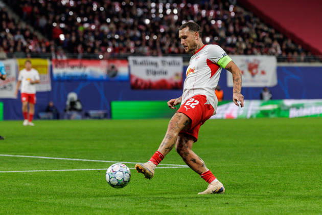 13.10.2026, GER, Fussball, Herren, UEFA Chempionsleague 2026 2027, RB Leipzig vs. PSV Eindhoven David Raum (RB Leipzig 22) Einzelaktion Aktion Leipzig Red Bull Arena Sachsen Deutschland Copyright: xNordphoto Trienitzx