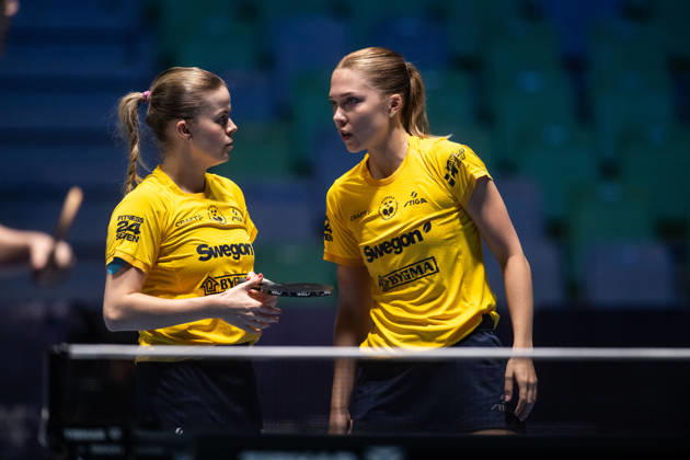 261014 Filippa Bergand and Christina Källberg of Sweden during day 4 of the European Table tennis, Tischtennis Championship on October 14, 2026 in Ljubljana. Photo: Martin Metelko BILDBYRÅN COP 362 ME0001 bordtennis table tennis pingis 2026 european table tennis championship bordtennis-em em 4 bbeng Copyright: MARTINxMETELKO BB261014BB365