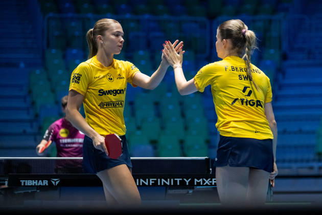 261014 Christina Källberg and Filippa Bergand of Sweden during day 4 of the European Table tennis, Tischtennis Championship on October 14, 2026 in Ljubljana. Photo: Martin Metelko BILDBYRÅN COP 362 ME0001 bordtennis table tennis pingis 2026 european table tennis championship bordtennis-em em 4 bbeng Copyright: MARTINxMETELKO BB261014BB380