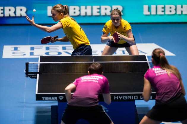 261014 Christina Källberg and Filippa Bergand of Sweden during day 4 of the European Table tennis, Tischtennis Championship on October 14, 2026 in Ljubljana. Photo: Martin Metelko BILDBYRÅN COP 362 ME0001 bordtennis table tennis pingis 2026 european table tennis championship bordtennis-em em 4 bbeng Copyright: MARTINxMETELKO BB261014BB387
