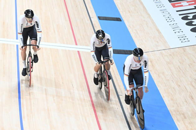 14-10-2026 World Championships Elite Track; Giornata 01; 2026, Germany; Hackmann, Henric; Schroter, Nik; Spiegel, Luca; Shanghai - Velodromo; 