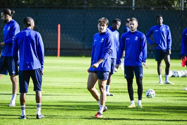 Gent s Tiago Araujo pictured during a training session of Belgian soccer team KAA Gent, Wednesday 14 October 2026 in Gent. The team is preparing for the opening match of the UEFA Conference League league phase against Danish Aarhus GF tomorrow. TOMxGOYVAERT  x189773801x