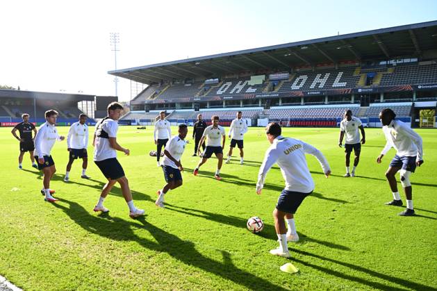 Royale Union Saint-Gilloise v Real Sociedad de Futbol - UEFA Europa League Media Activities 14 10 2026 LEUVEN, BELGIUM - OCTOBER 14 : Players of Royale Union Saint-Gilloise pictured during a training session ahead of the UEFA Europa League 2026 27 League Phase matchday 2 match between Royale Union Saint-Gilloise and Real Sociedad de Futbol on October 14, 2026 in Leuven, Belgium, 14 10 2026 Leuven Belgium  Copyright: xVincentxKalutx
