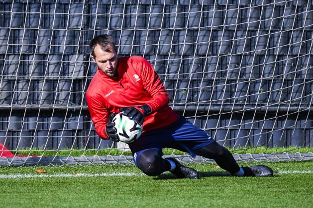Gent s goalkeeper Davy Roef pictured in action during a training session of Belgian soccer team KAA Gent, Wednesday 14 October 2026 in Gent. The team is preparing for the opening match of the UEFA Conference League league phase against Danish Aarhus GF tomorrow. TOMxGOYVAERT  x189775807x