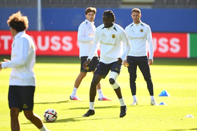 Royale Union Saint-Gilloise v Real Sociedad de Futbol - UEFA Europa League Media Activities 14 10 2026 LEUVEN, BELGIUM - OCTOBER 14 : Sylla Massire defender of Royale Union Saint-Gilloise pictured during a training session ahead of the UEFA Europa League 2026 27 League Phase matchday 2 match between Royale Union Saint-Gilloise and Real Sociedad de Futbol on October 14, 2026 in Leuven, Belgium, 14 10 2026 Leuven Belgium  Copyright: xVincentxKalutx