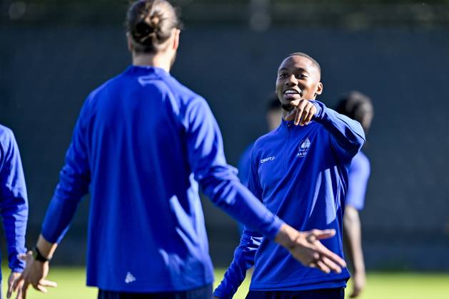KAA Gent v AGF Aarhus - UEFA Conference League Media Activities 14 10 2026 GENT, BELGIUM - OCTOBER 14 : Balikwisha Michel-Ange forward of KAA Gent pictured during a training session ahead of the UEFA Conference League 2026 27 League Phase matchday 1 match between KAA Gent and AGF Aarhus on October 14, 2026 in Gent, Belgium, 14 10 2026 Gent Belgium  Copyright: xJanxDexMeuleneirx