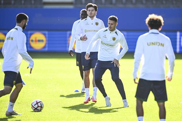 Royale Union Saint-Gilloise v Real Sociedad de Futbol - UEFA Europa League Media Activities 14 10 2026 LEUVEN, BELGIUM - OCTOBER 14 : Olaru Darius midfielder of Royale Union Saint-Gilloise pictured during a training session ahead of the UEFA Europa League 2026 27 League Phase matchday 2 match between Royale Union Saint-Gilloise and Real Sociedad de Futbol on October 14, 2026 in Leuven, Belgium, 14 10 2026 Leuven Belgium  Copyright: xVincentxKalutx