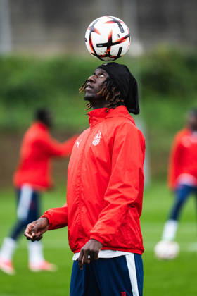SOCCER - UEFA EL, RBS vs Milan SALZBURG,AUSTRIA,14.OCT.26 - SOCCER - UEFA Europa League, Red Bull Salzburg vs AC Milan, preview, training RBS. Image shows Gaoussou DiakitÃ (RBS).  GEPAxpictures xJulioxArellano