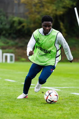 SOCCER - UEFA EL, RBS vs Milan SALZBURG,AUSTRIA,14.OCT.26 - SOCCER - UEFA Europa League, Red Bull Salzburg vs AC Milan, preview, training RBS. Image shows Karim Konate (RBS).  GEPAxpictures xJulioxArellano