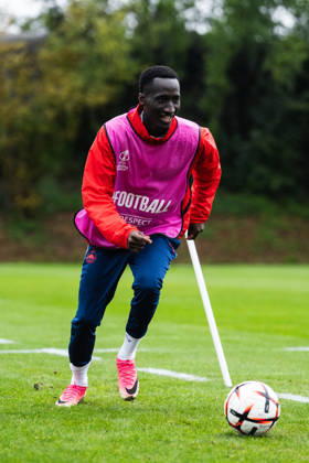 SOCCER - UEFA EL, RBS vs Milan SALZBURG,AUSTRIA,14.OCT.26 - SOCCER - UEFA Europa League, Red Bull Salzburg vs AC Milan, preview, training RBS. Image shows Abubakr Barry (RBS).  GEPAxpictures xJulioxArellano