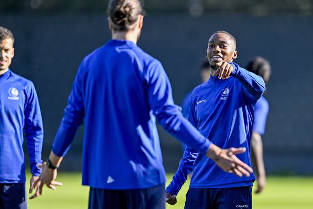 KAA Gent v AGF Aarhus - UEFA Conference League Media Activities 14 10 2026 GENT, BELGIUM - OCTOBER 14 : Balikwisha Michel-Ange forward of KAA Gent pictured during a training session ahead of the UEFA Conference League 2026 27 League Phase matchday 1 match between KAA Gent and AGF Aarhus on October 14, 2026 in Gent, Belgium, 14 10 2026 Gent Belgium Copyright: xJanxDexMeuleneirx