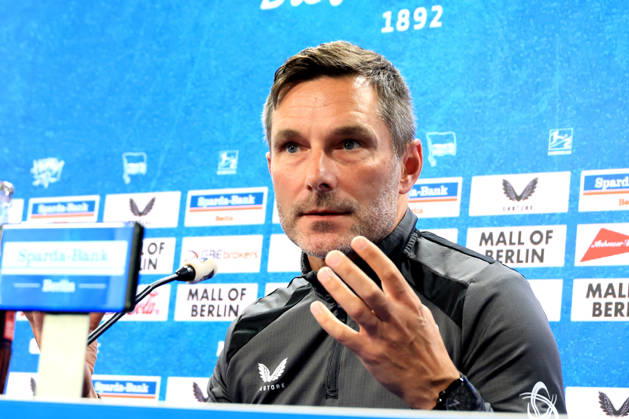14.10.2026, DEU GER, Fussball , 2.Fussballbundesliga, Saison 2026 2027, Sportforum, Hertha BSC, Pressekonferenz Cheftrainer Stefan Leitl ( Hertha BSC Berlin ) 2. Liga: DFB DFL regulations prohibit any use of photographs as image sequences and or quasi-video) nordphoto GmbH Engler Berlin Sportforum Berlin Deutschland Copyright: xNordphotox xEnglerx