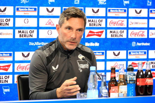 14.10.2026, DEU GER, Fussball , 2.Fussballbundesliga, Saison 2026 2027, Sportforum, Hertha BSC, Pressekonferenz Cheftrainer Stefan Leitl ( Hertha BSC Berlin ) 2. Liga: DFB DFL regulations prohibit any use of photographs as image sequences and or quasi-video) nordphoto GmbH Engler Berlin Sportforum Berlin Deutschland Copyright: xNordphotox xEnglerx