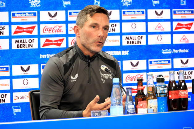 14.10.2026, DEU GER, Fussball , 2.Fussballbundesliga, Saison 2026 2027, Sportforum, Hertha BSC, Pressekonferenz Cheftrainer Stefan Leitl ( Hertha BSC Berlin ) 2. Liga: DFB DFL regulations prohibit any use of photographs as image sequences and or quasi-video) nordphoto GmbH Engler Berlin Sportforum Berlin Deutschland Copyright: xNordphotox xEnglerx