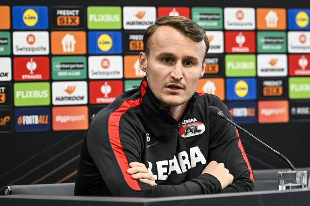 ALKMAAR - Peer Koopmeiners of AZ Alkmaar during a press conference, PK, Pressekonferenz the day before the Europa League match between AZ Alkmaar and Hapoel Beer-Sheva at the AFAS Stadium, on October 14, 2026 in Alkmaar, the Netherlands. OLAF KRAAK ANP xVIxANPxSportx xxANPxIVx 572421974 originalFilename: 572421974.jpg
