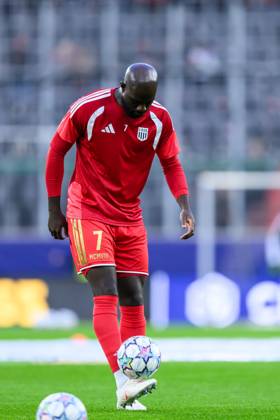 SOCCER - UEFA CL, LASK vs Liverpool LINZ,AUSTRIA,14.OCT.26 - SOCCER - UEFA Champions League, Linzer ASK vs Liverpool FC. Image shows Samuel Adeniran (LASK) during warm-up.  GEPAxpictures xChristianxMoser