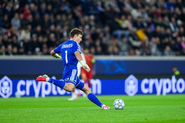 SOCCER - UEFA CL, LASK vs Liverpool LINZ,AUSTRIA,14.OCT.26 - SOCCER - UEFA Champions League, Linzer ASK vs Liverpool FC. Image shows Lukas Jungwirth (LASK).  GEPAxpictures xChristianxMoser