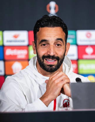 SOCCER - UEFA EL, RBS vs Milan SALZBURG,AUSTRIA,14.OCT.26 - SOCCER - UEFA Europa League, Red Bull Salzburg vs AC Milan, preview, press conference, PK, Pressekonferenz Milan. Image shows head coach Ruben Amorin (Milan).  GEPAxpictures xJulioxArellano