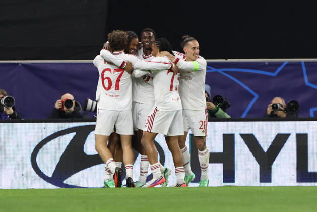 LINZ, AUSTRIA - OCTOBER 14: team Liverpool celebrates the goal to 0:2 during the UEFA Champions League league phase matchday 2 match between LASK and Liverpool at Oberoesterreich Arena on October 14, 2026 in Linz, Austria. (Photo by Severin Aichbauer Sports Press Photo SPP) Copyright: xSeverinxAichbauer SPPx Sportspressphoto_SPR255664
