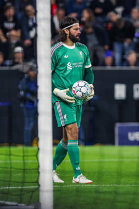 SOCCER - UEFA CL, LASK vs Liverpool LINZ,AUSTRIA,14.OCT.26 - SOCCER - UEFA Champions League, Linzer ASK vs Liverpool FC. Image shows Alisson Becker (Liverpool).  GEPAxpictures xManuelxBinder