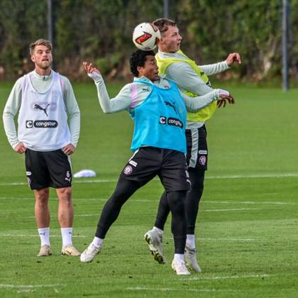 Joel Chima Fujita Nemeth David ( Pauli ) Deutschland , Hamburg , Trainingsgelände an der Kollaustrasse , Fussball , 2. Bundesliga , FC St Pauli