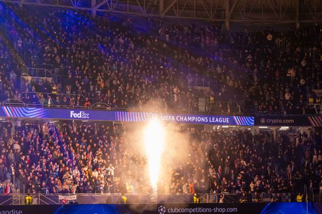 Prematch lightshow during UEFA Champions league match , SK Slovan Bratislava - VFB Stuttgart , 14. october 2026, Tehelne pole Stadium, Bratislava, Slovakia Copyright: xMICHALxFAJT,ZOSPORTU.SKx MAR_6638