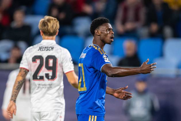Emotive Suleiman Camara during UEFA Champions league match , SK Slovan Bratislava - VFB Stuttgart , 14. october 2026, Tehelne pole Stadium, Bratislava, Slovakia Copyright: xMICHALxFAJT,ZOSPORTU.SKx MAJ_0872