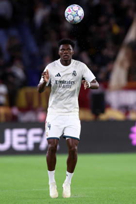 SOCCER - UEFA Champions League - AS Roma vs. Real Madrid Photo by IPA ABACAPRESS.COM89686796 - Rome, Italy - October 14, 2026: Aurelien Tchouameni (midfielder) of Real Madrid in action during the 2026-2027 UEFA Champions League soccer match between AS Roma and Real Madrid CF at the Olympic Stadium in Rome. Rome Italy Copyright: xIPAxSport ABACAx